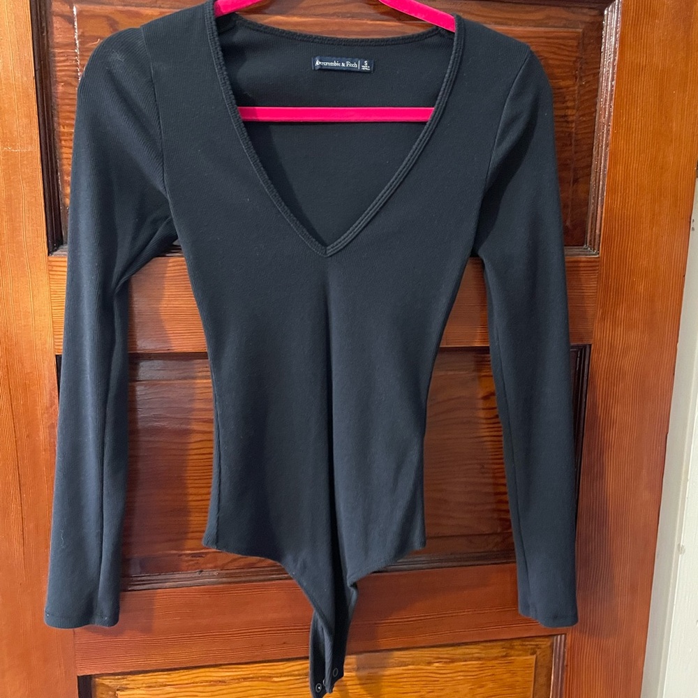 Abercrombie & Fitch Black V-Neck Bodysuit